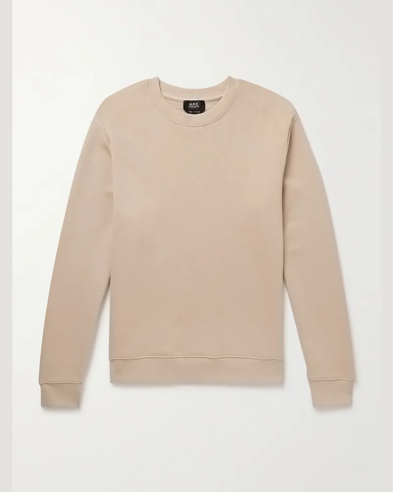 A.P.C. Brodé Sweatshirt aus Baumwoll-Jersey mit Logostickerei Neutral