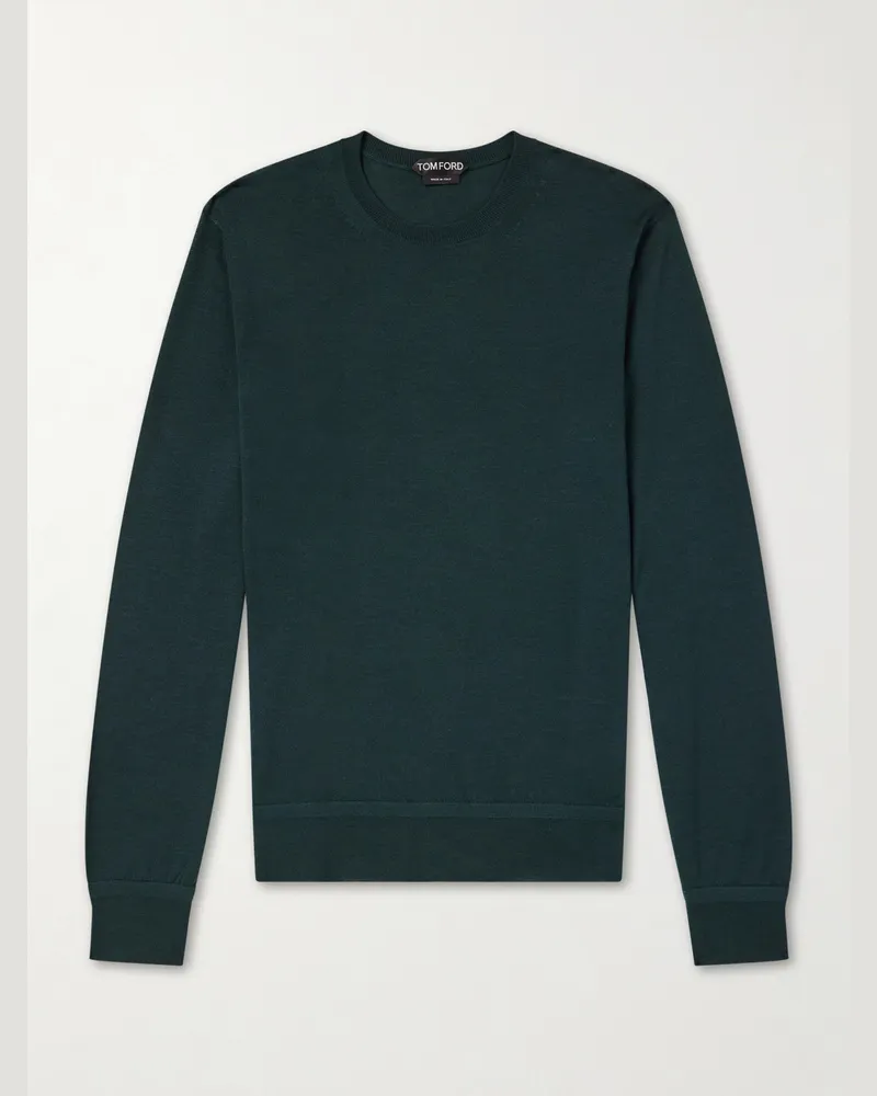 Tom Ford Cashmere and Silk-Blend Sweater Green