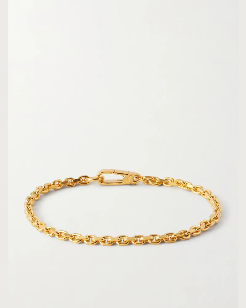 Mikia Gold-Plated Sterling Silver Emerald Chain Bracelet Gold