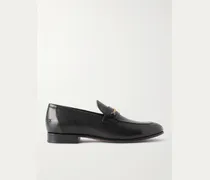 Logo-Embellished Full-Grain Leather Loafers