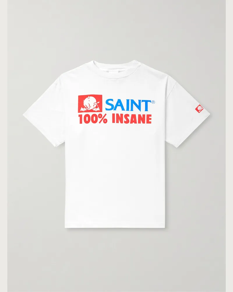 SAINT MXXXXXX T-Shirt aus Baumwoll-Jersey mit Print Weiß