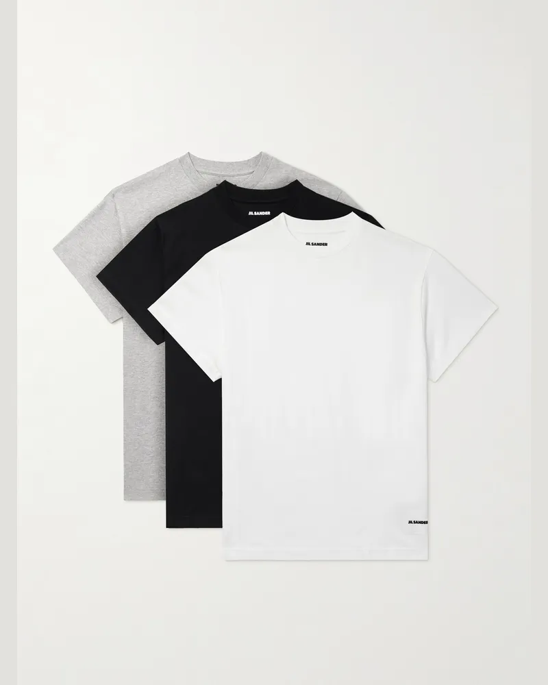 Jil Sander Set aus drei T-Shirts aus Baumwoll-Jersey Mehrfarbig