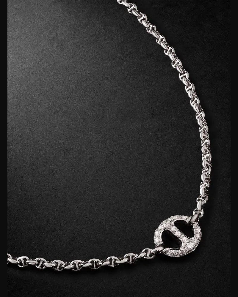HOORSENBUHS Kette aus 18 Karat Weißgold mit Diamanten Silber