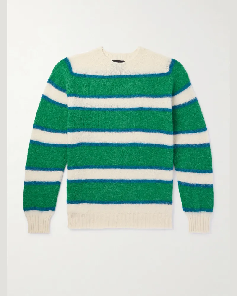 Howlin' Absolute Belter gestreifter Pullover aus Wolle Grün