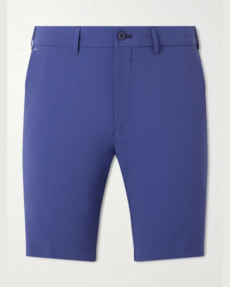 Peter Millar Matlock Straight-Leg Seersucker Golf Shorts Blue