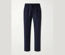 Straight-Leg Virgin Wool Drawstring Trousers