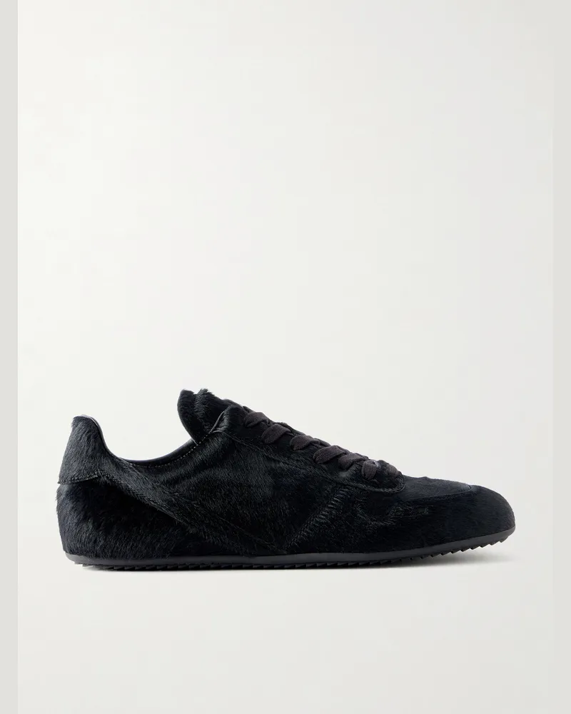 Rick Owens Minimal Sneaks Pony Hair Sneakers Black