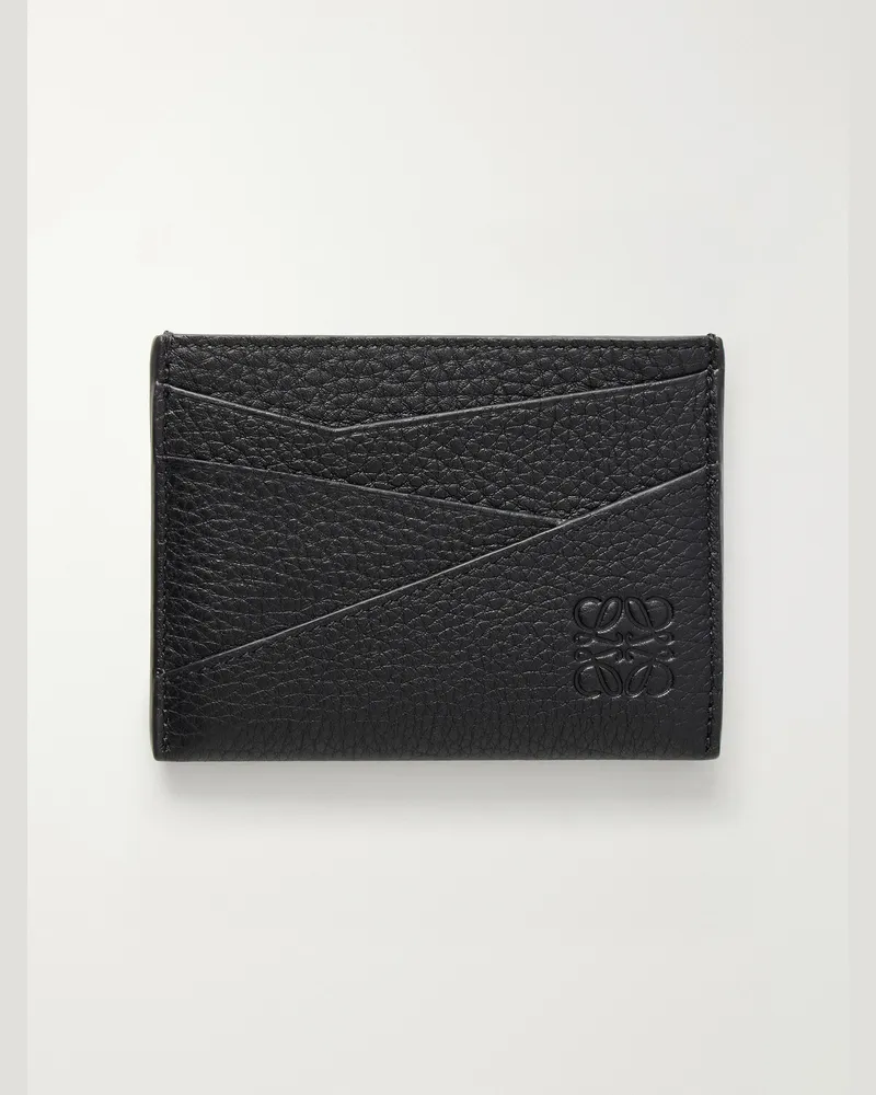 Loewe Puzzle Edge Anagram-Debossed Leather Cardholder Black