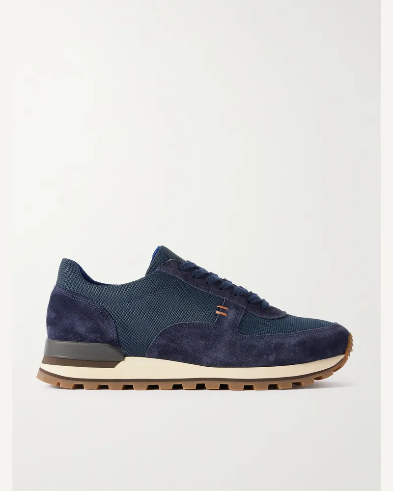 MR P. Carlos Suede and Mesh Sneakers Blue