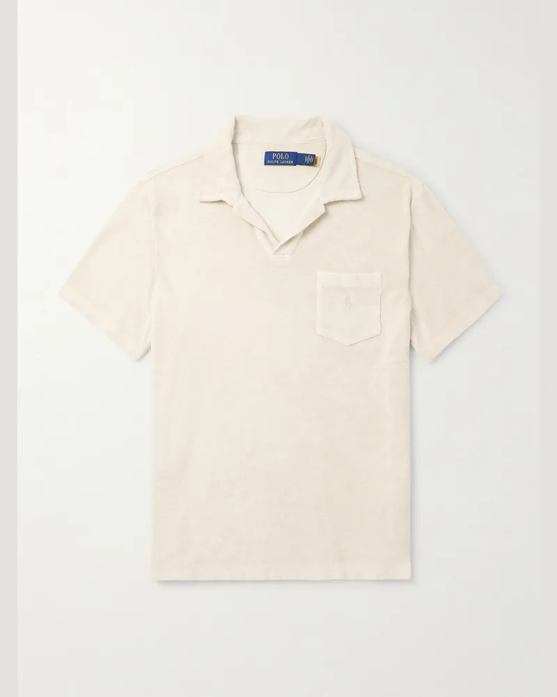 Ralph Lauren Polohemd aus Baumwollfrottee mit Logostickerei in Stückfärbung Neutral