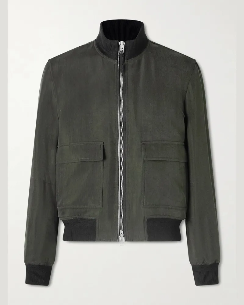 Tom Ford Bomberjacke aus Gabardine Grün