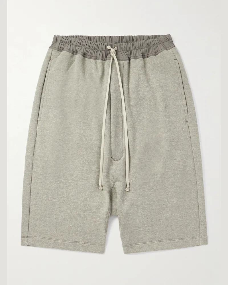DRKSHDW by Rick Owens Gerade geschnittene Shorts aus Jersey aus einer Baumwollmischung mit Shell-Besatz Grau