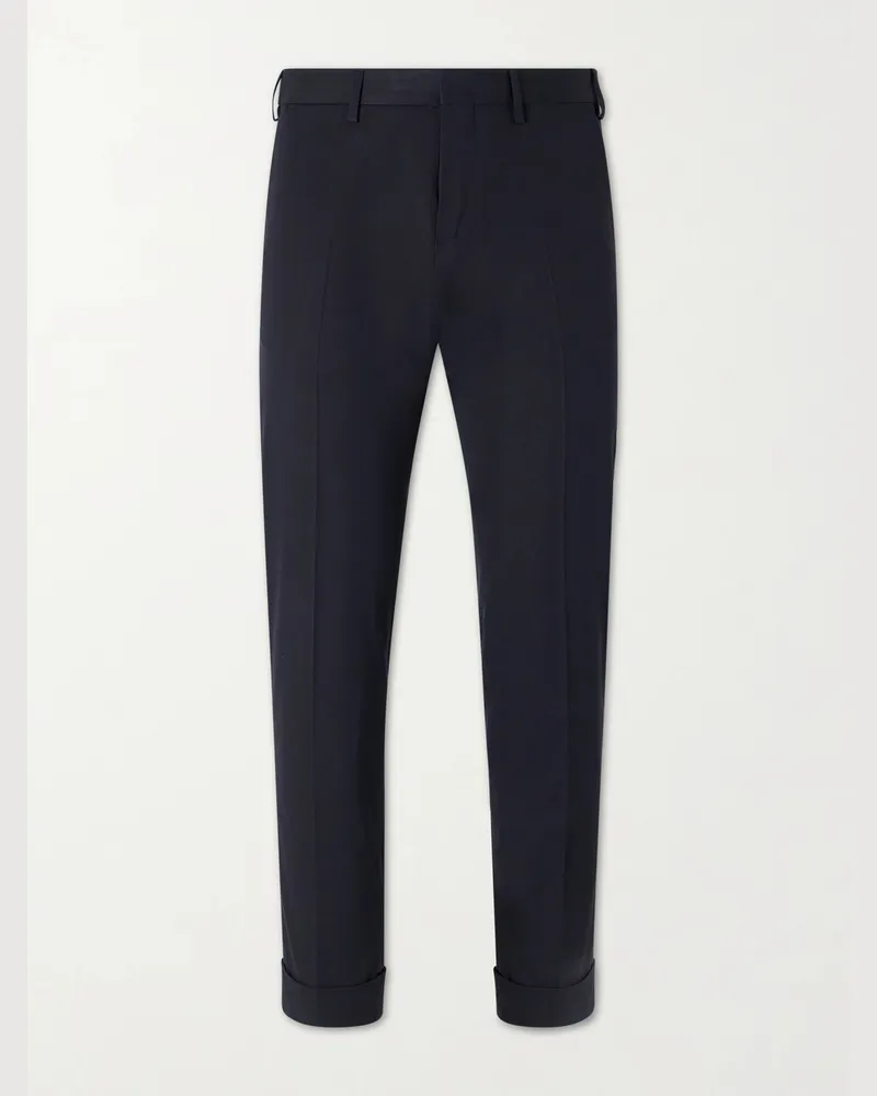 Dries van Noten Straight-Leg Cotton and Wool-Blend Trousers Black