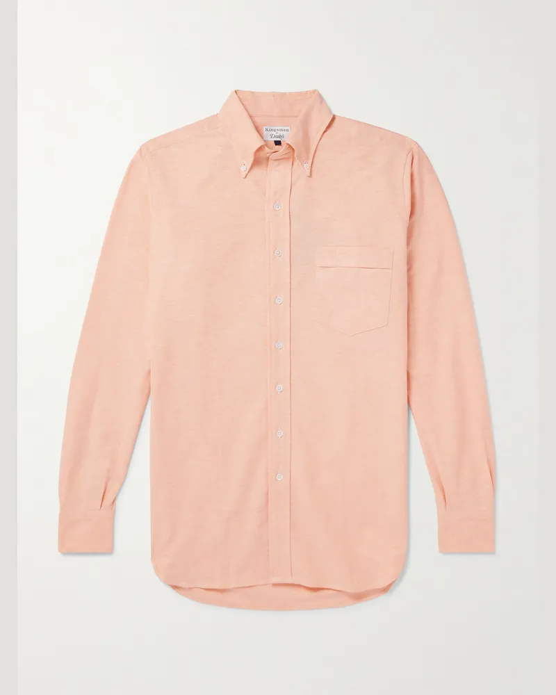 Kingsman Drake's Hemd aus Baumwoll-Oxford mit Button-Down-Kragen Orange