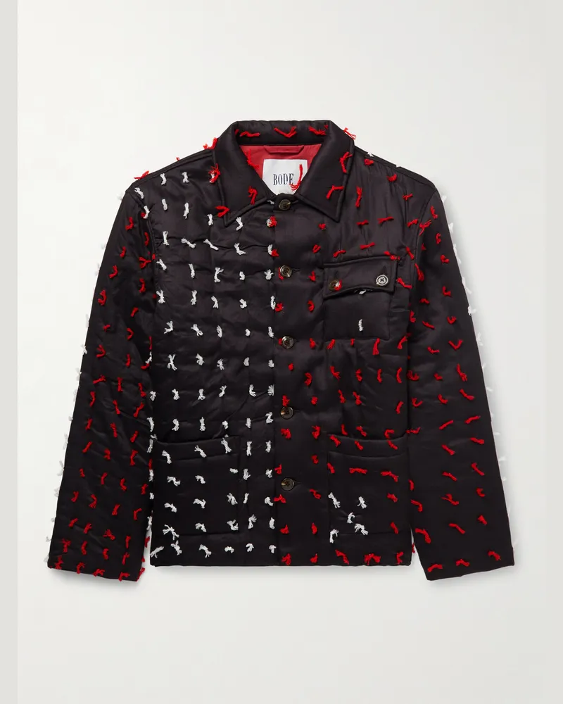 BODE Jacke aus Tencel™-Twill mit Stickerei Schwarz