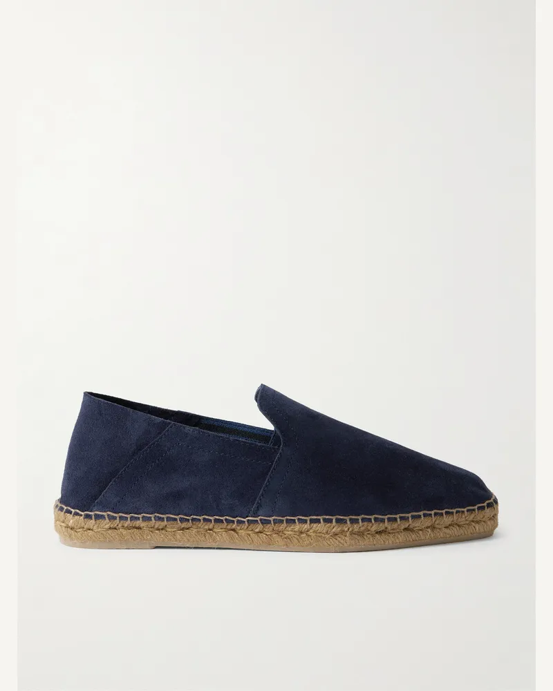 Castañer Parker Espadrilles aus Veloursleder mit einklappbarer Fersenpartie Blau