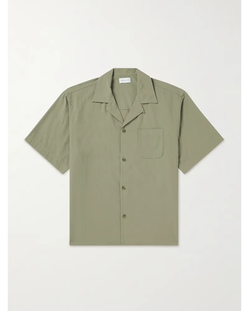 John Elliott + Co Hemd aus einer Baumwoll-Modalmischung mit Reverskragen Grün