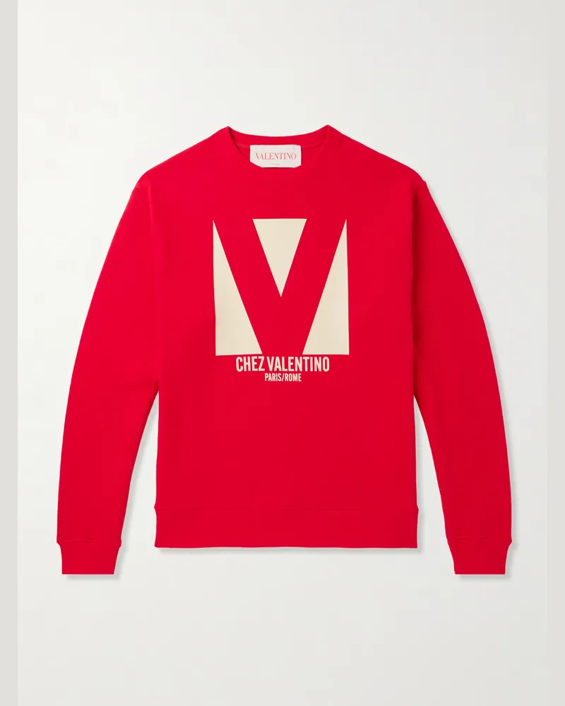Valentino Garavani Sweatshirt aus Baumwoll-Jersey mit Logoprint Rot