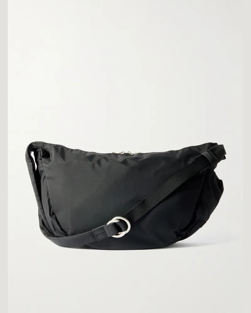 MASTER PIECE Ark Leather-Trimmed Shell Shoulder Bag Black
