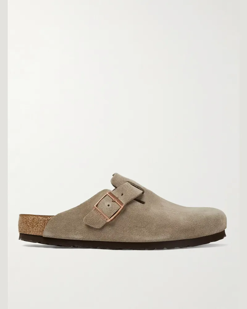 Birkenstock Boston Clogs aus Veloursleder Braun