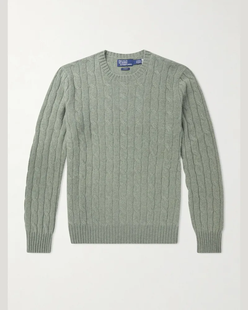 Ralph Lauren Pullover aus Kaschmir in Zopfstrick Grün