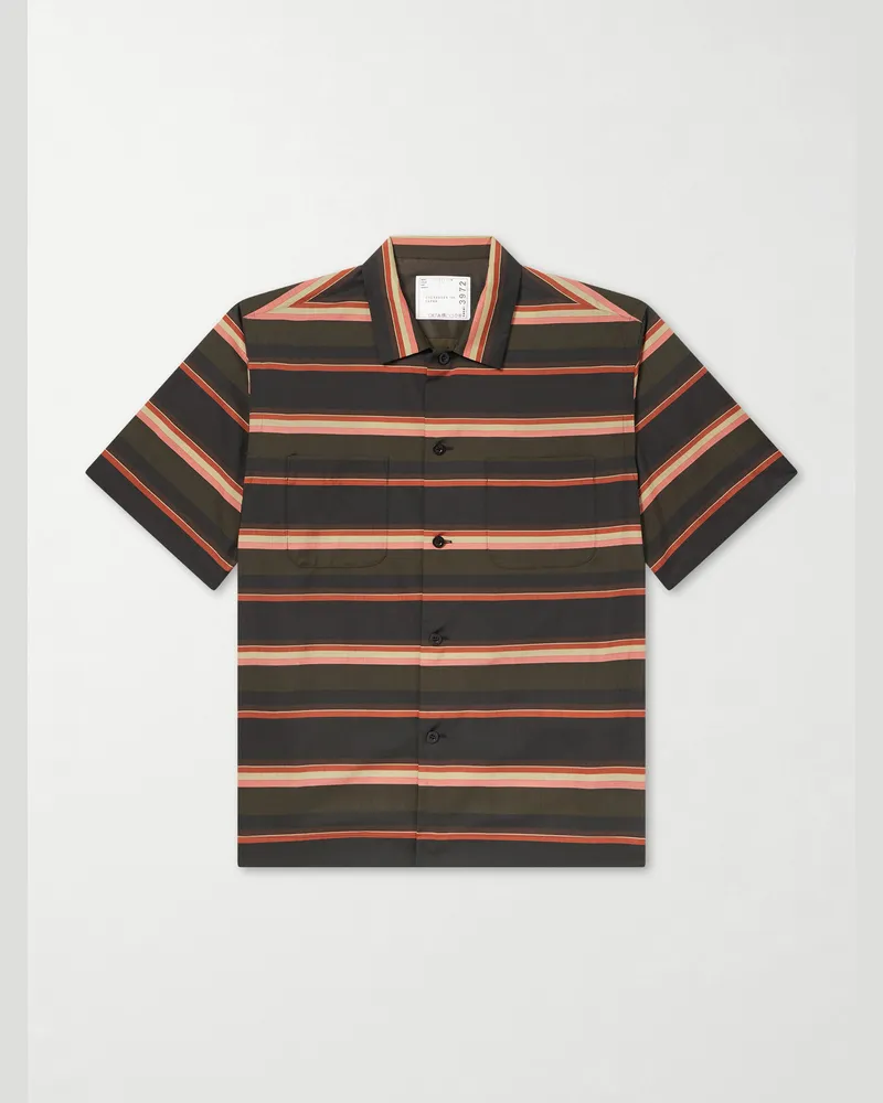 Sacai Hemd aus gestreiftem Satin Mehrfarbig