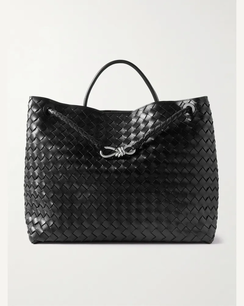 Bottega Veneta Andiamo Large Intrecciato Leather Tote Bag Black