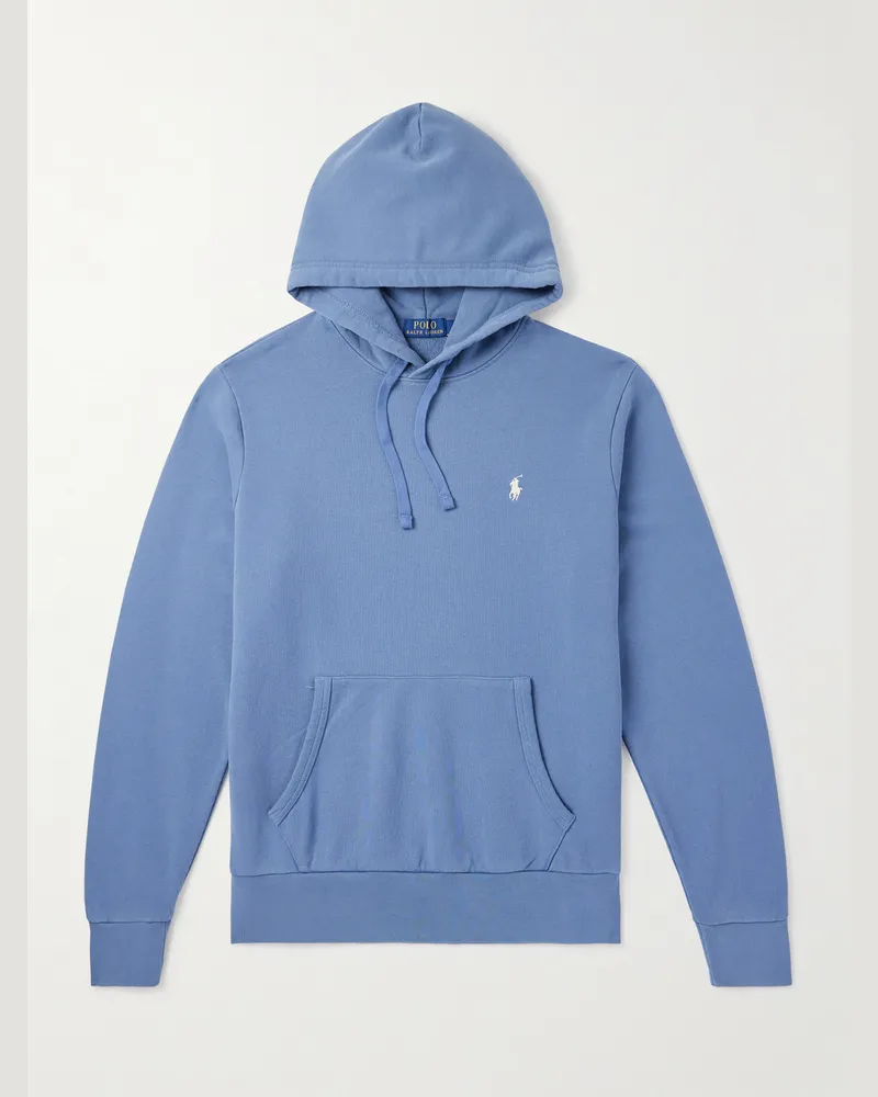 Ralph Lauren Hoodie aus Baumwoll-Jersey mit Logostickerei Blau
