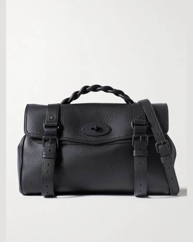 Mulberry Alexa Umhängetasche aus vollnarbigem Leder Schwarz