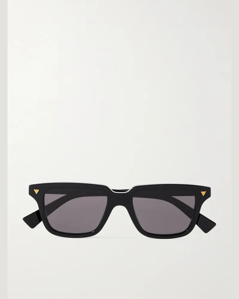 Bottega Veneta Sonnenbrille mit eckigem Rahmen aus recyceltem Azetat Schwarz