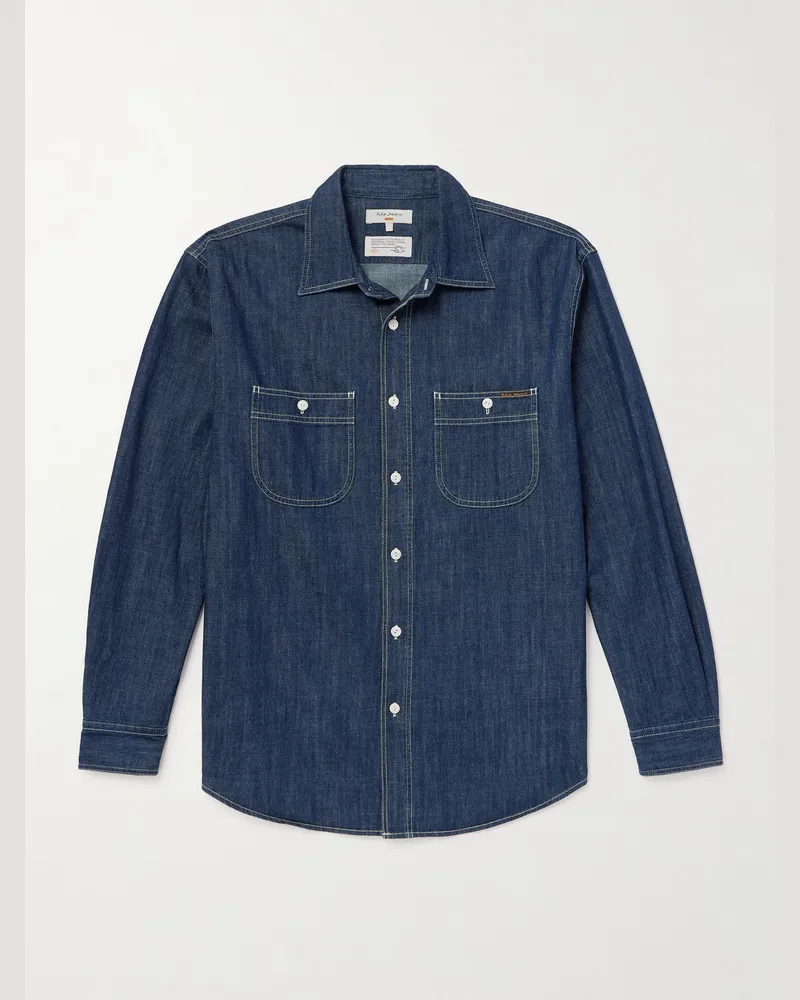 Nudie Jeans Julian Denim Shirt Blue