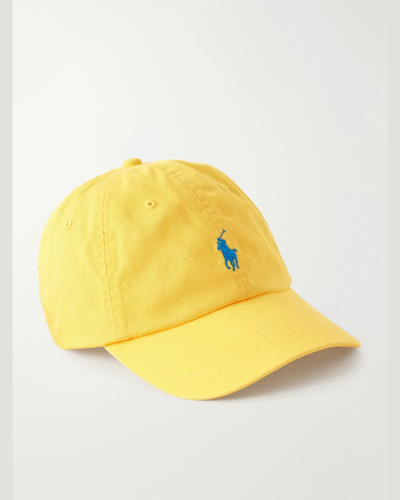 Ralph Lauren Logo-Embroidered Cotton-Twill Baseball Cap Yellow