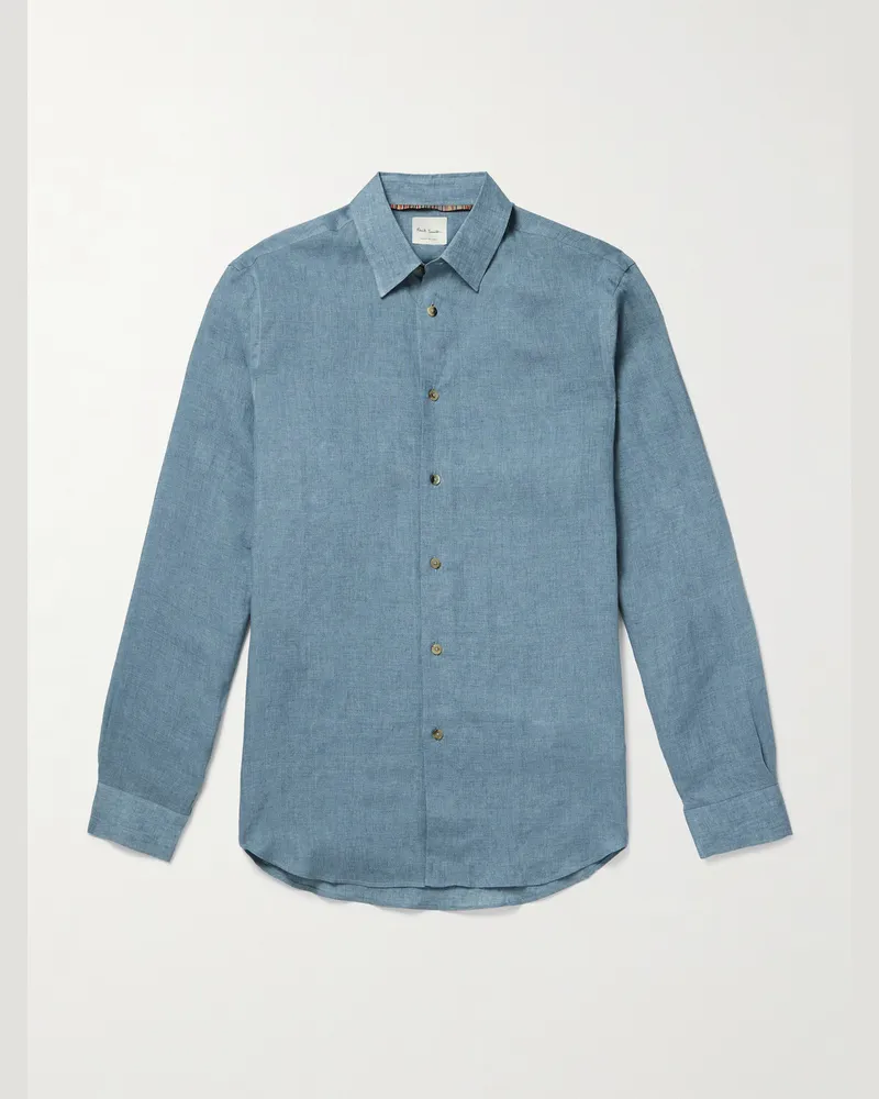 Paul Smith Hemd aus Leinen Blau