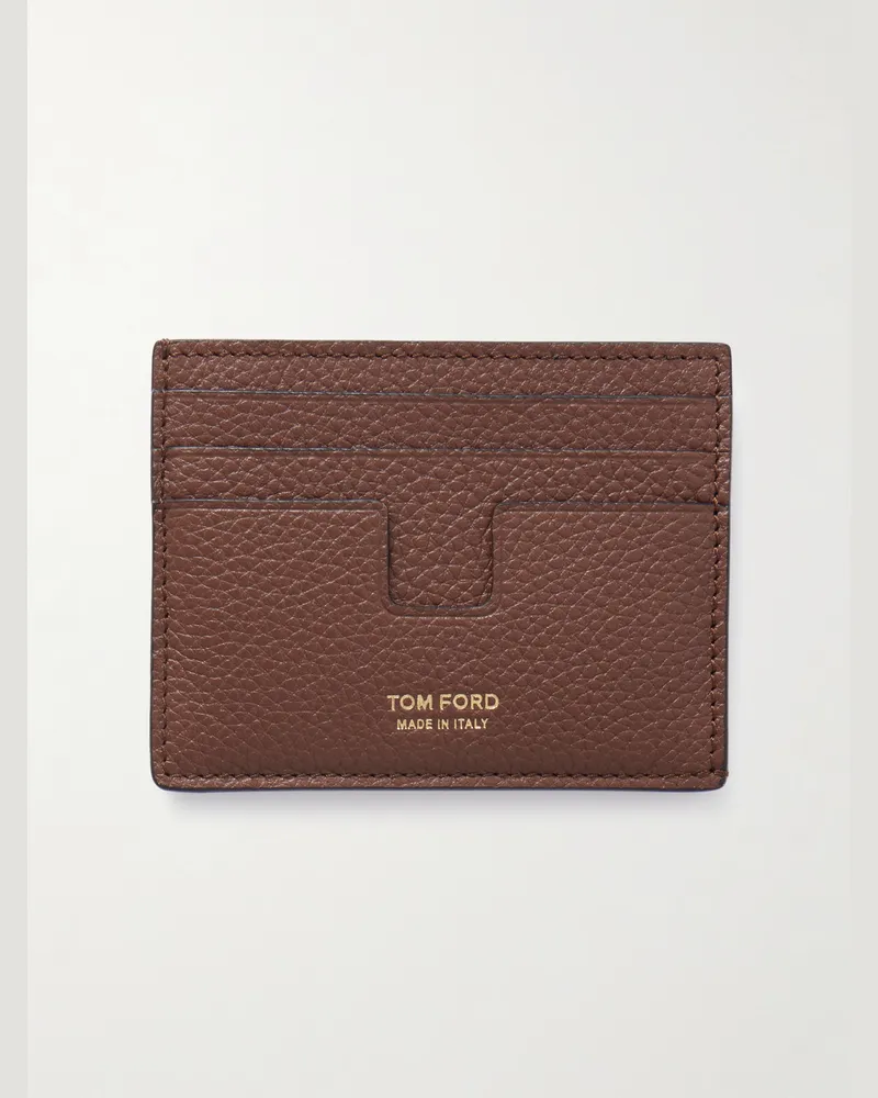Tom Ford Full-Grain Leather Cardholder Brown