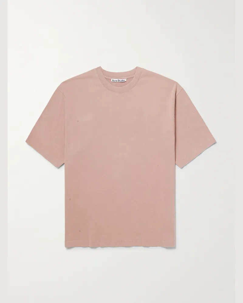 Acne Studios Extorr T-Shirt aus Baumwoll-Jersey mit Logoapplikation in Stückfärbung Lila