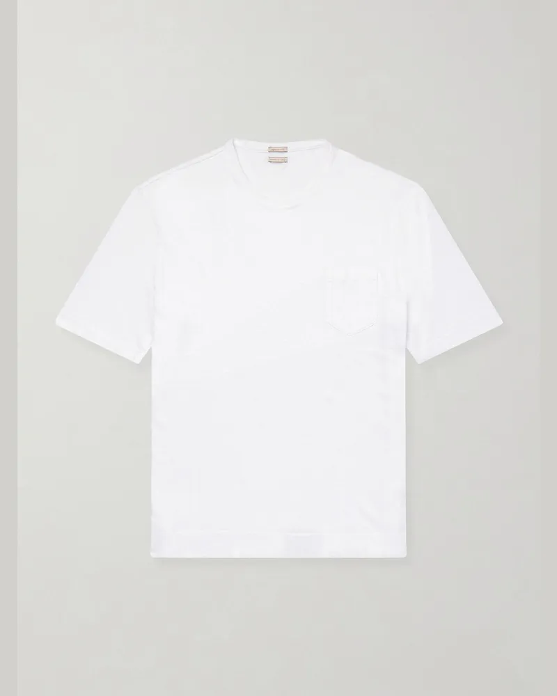 Massimo Alba Panarea Linen and Cotton-Blend T-Shirt White