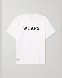 WTAPS T-Shirt aus Baumwoll-Jersey mit Logoprint und Applikation Weiß