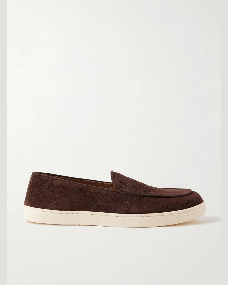 George Cleverley Joey Pennyloafers aus Veloursleder Braun
