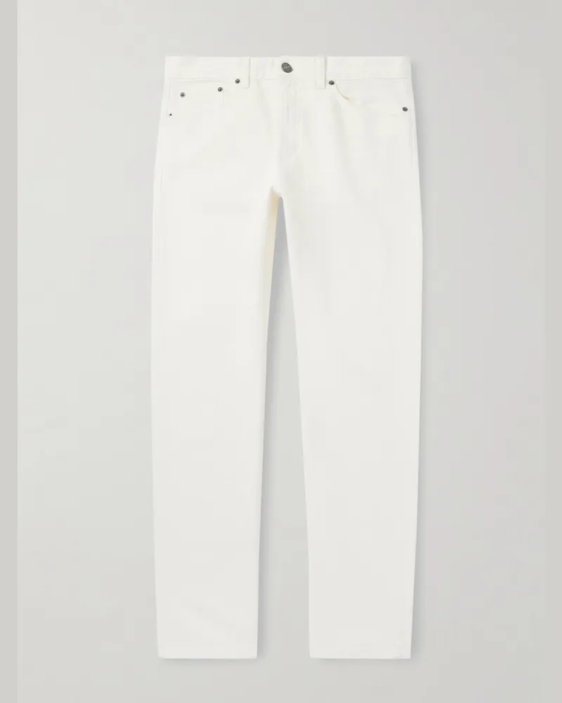 Ermenegildo Zegna Roccia Slim-Fit Straight-Leg Cotton Trousers White