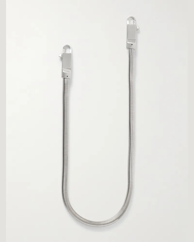 Rick Owens Silberfarbene Portemonnaie-Kette Silber