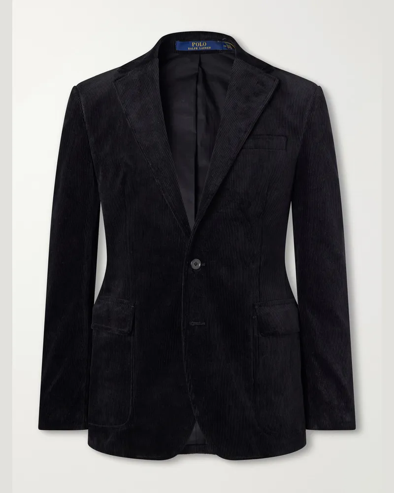 Ralph Lauren Cotton-Blend Corduroy Suit Jacket Black