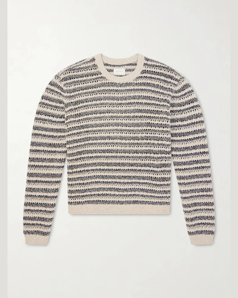 Aimé Leon Dore Striped Open-Knit Cotton-Blend Sweater Multi