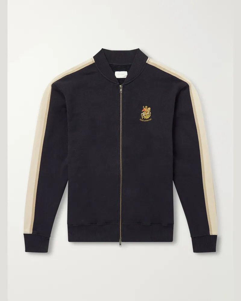 Aimé Leon Dore Saint George Logo-Embroidered Striped Cotton Track Jacket Black