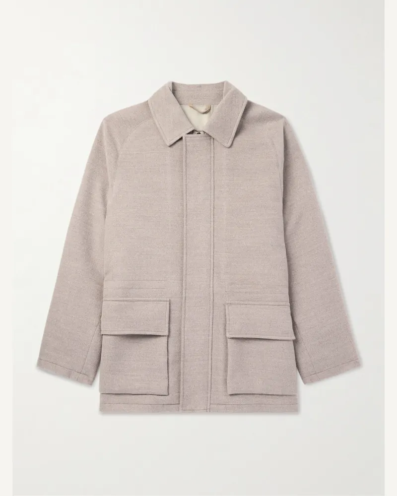 SAMAN AMEL Jacke aus gebürsteter Wolle Neutral