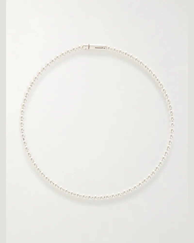 Le Gramme 53g Beaded Sterling Silver Necklace Silver