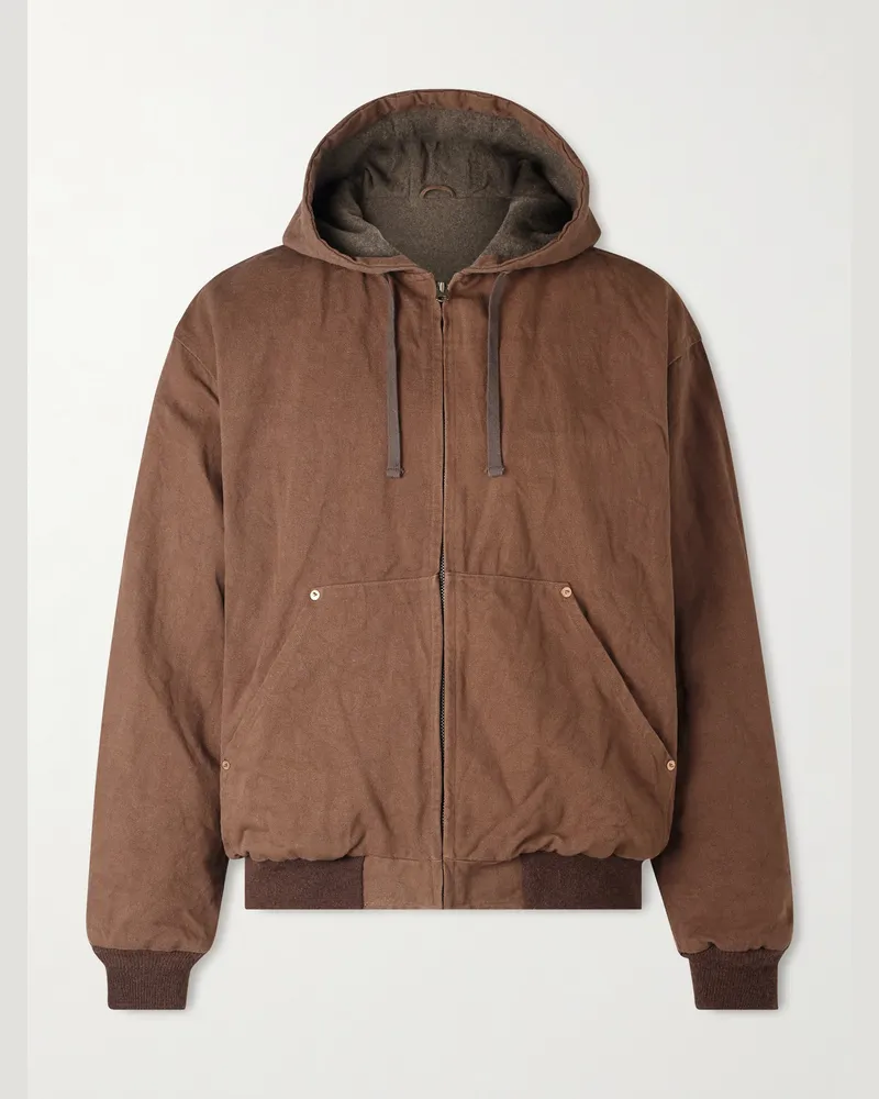 Kaptain Sunshine Kapuzenjacke aus Canvas aus einer Baumwoll-Hanfmischung Braun