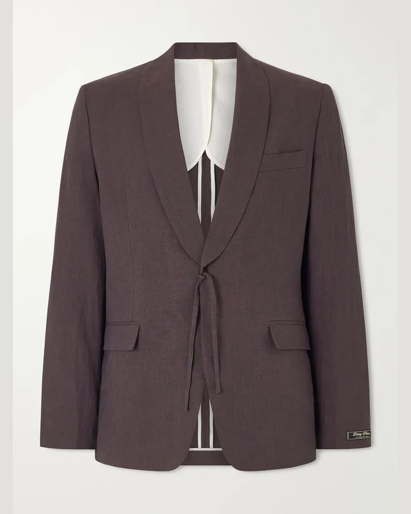 A Kind Of Guise Shinji Sakko aus Leinen mit Schalkragen Braun