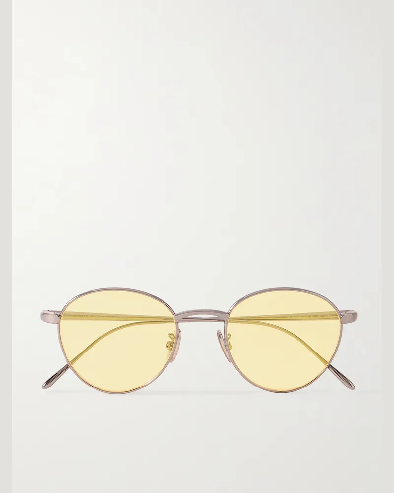 Loewe Silberfarbene Sonnenbrille mit rundem Rahmen Silber