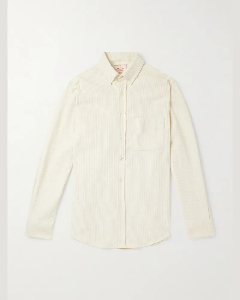 Portuguese Flannel Lobo 2.0 Hemd aus Baumwollcord mit Button-Down-Kragen Neutral