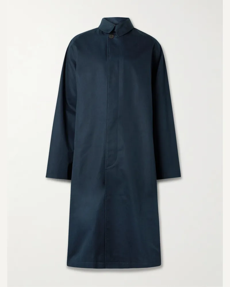 Studio Nicholson Trenchcoat aus Twill aus einer Baumwollmischung Blau